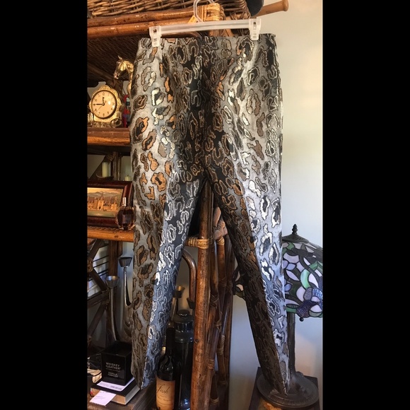 VINCE CAMUTO Sophisticated Women’s Metallic Jacquard Leopard Trouser EUC… - Picture 3 of 11
